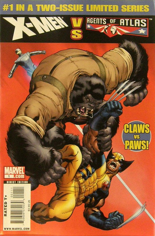 Cover of X-Men vs Agents of Atlas (2009 Ltd) #1. One of 250,000 Vintage American Comics on sale from Krypton!