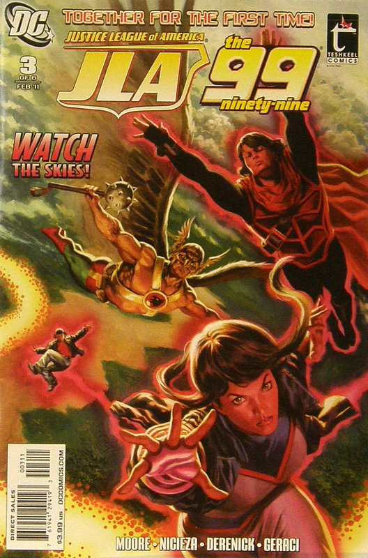 Cover of JLA/The 99 (2010 Ltd) #3. One of 250,000 Vintage American Comics on sale from Krypton!