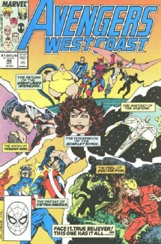 Cover of West Coast Avengers (Vol 1) #49. One of 250,000 Vintage American Comics on sale from Krypton!