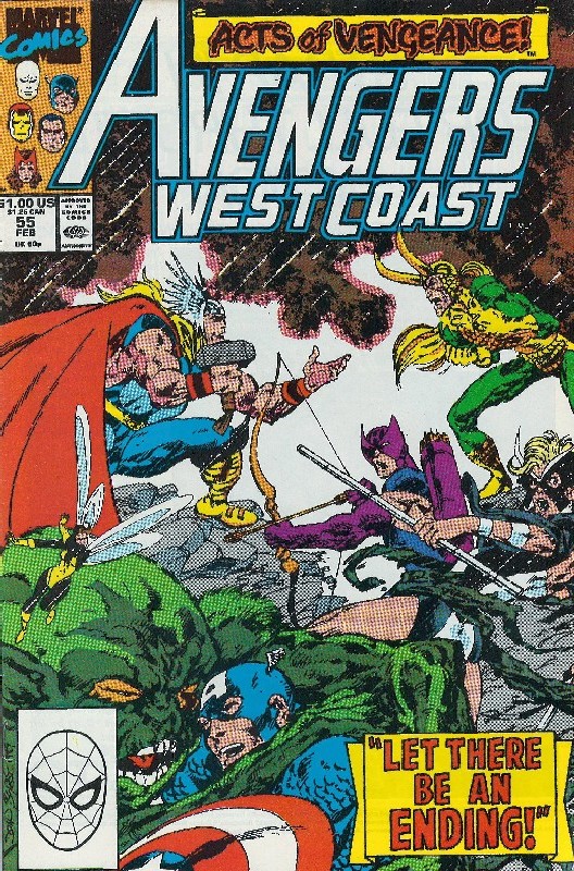 Cover of West Coast Avengers (Vol 1) #55. One of 250,000 Vintage American Comics on sale from Krypton!