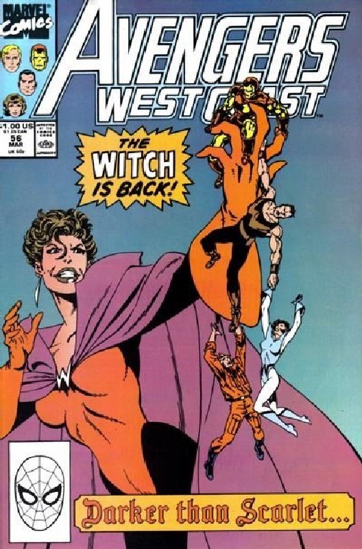 1st Cover Appearance Dark Scarlet<br> Cover of West Coast Avengers (Vol 1) #56. One of 250,000 Vintage American Comics on sale from Krypton!