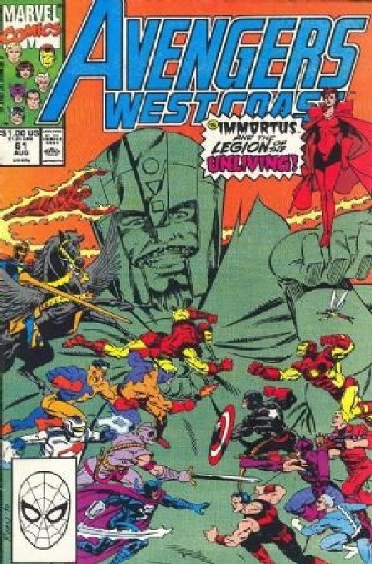 Cover of West Coast Avengers (Vol 1) #61. One of 250,000 Vintage American Comics on sale from Krypton!