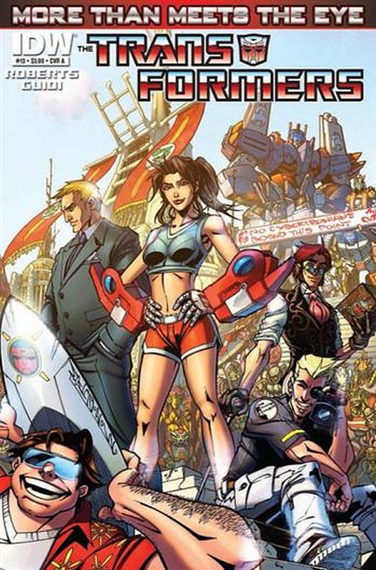Cover of Transformers: More Than Meets the Eye #13. One of 250,000 Vintage American Comics on sale from Krypton!