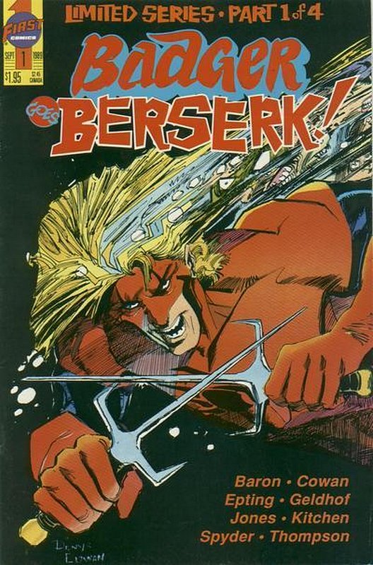 Cover of Badger Goes Berserk! (1989 Ltd) #1. One of 250,000 Vintage American Comics on sale from Krypton!