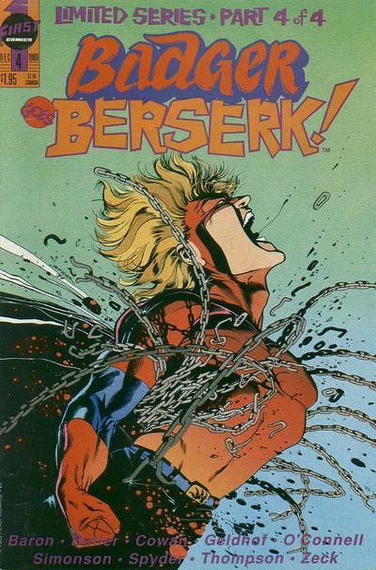 Cover of Badger Goes Berserk! (1989 Ltd) #4. One of 250,000 Vintage American Comics on sale from Krypton!