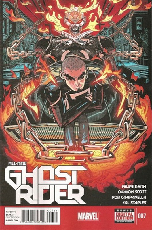 Cover of Ghost Rider (Vol 5) All-New #7. One of 250,000 Vintage American Comics on sale from Krypton!