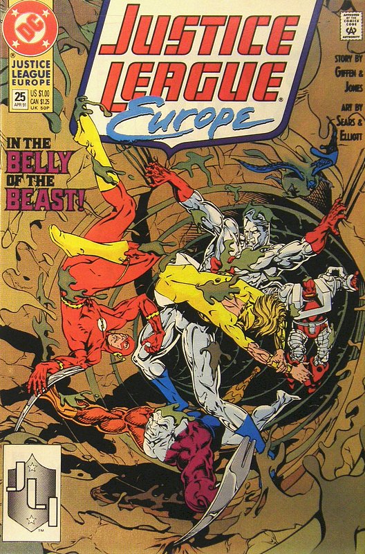 Cover of Justice League Europe #25. One of 250,000 Vintage American Comics on sale from Krypton!
