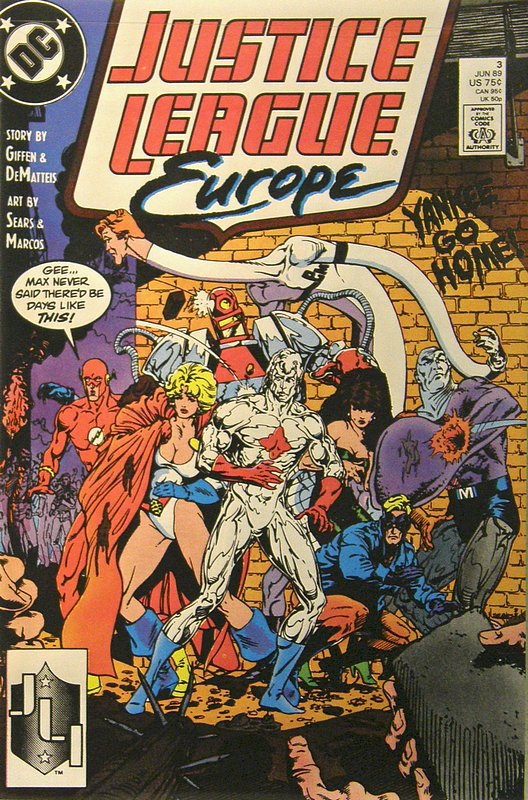 Cover of Justice League Europe #3. One of 250,000 Vintage American Comics on sale from Krypton!