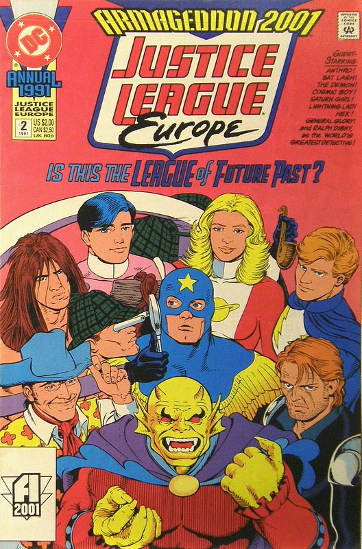 Cover of Justice League Europe Annual #2. One of 250,000 Vintage American Comics on sale from Krypton!
