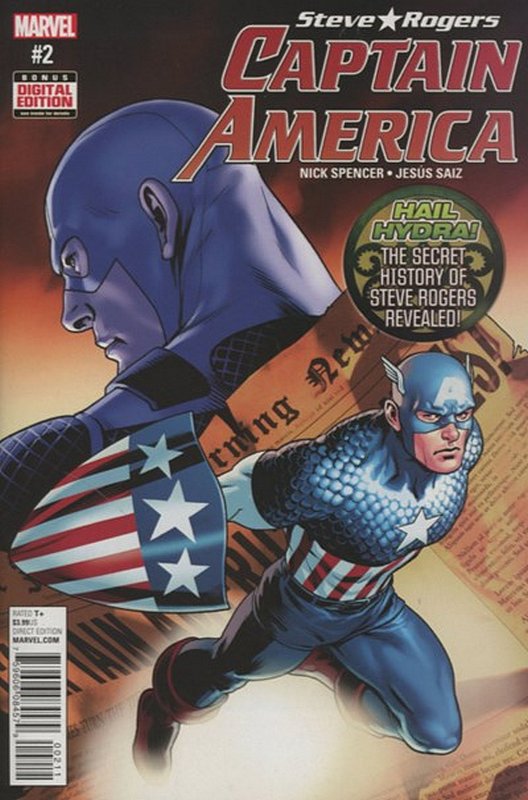 Cover of Captain America: Steve Rogers (Vol 1) #2. One of 250,000 Vintage American Comics on sale from Krypton!