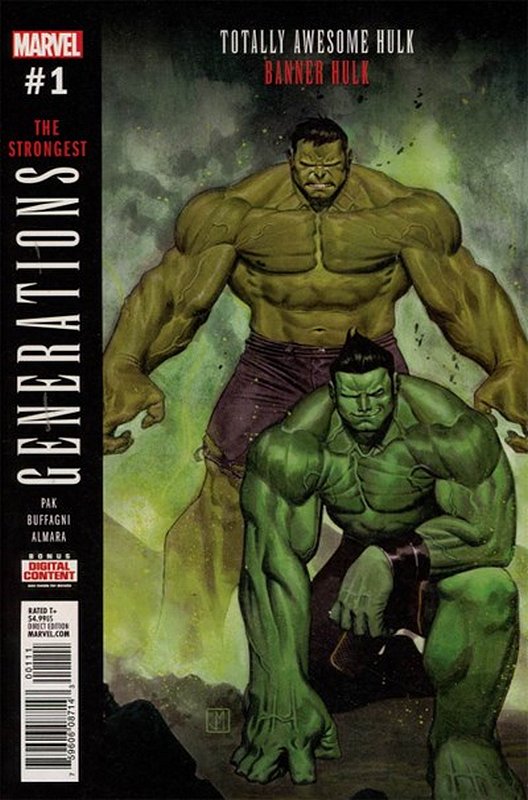 Cover of Generations: Banner & Totally Awesome Hulk #1. One of 250,000 Vintage American Comics on sale from Krypton!