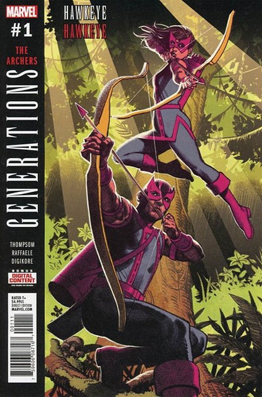 Cover of Generations: Hawkeye & Hawkeye (2017 One Shot) #1. One of 250,000 Vintage American Comics on sale from Krypton!