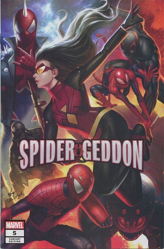 Cover of Spider-Geddon (2018 Ltd) #5. One of 250,000 Vintage American Comics on sale from Krypton!