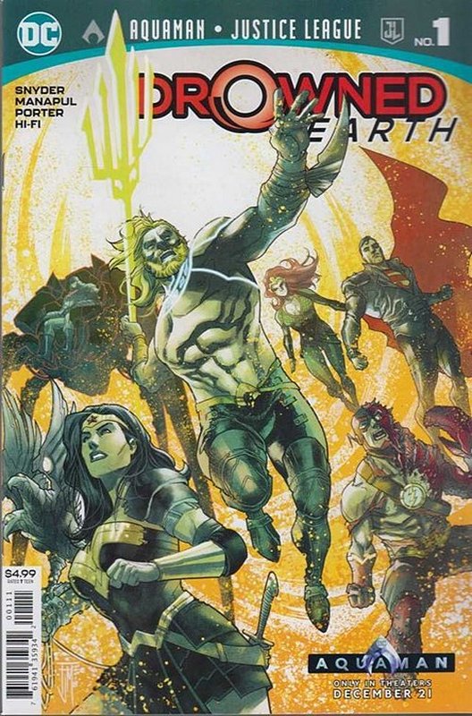 Cover of Aquaman/JLA: Drowned Earth (2018 One Shot) #1. One of 250,000 Vintage American Comics on sale from Krypton!