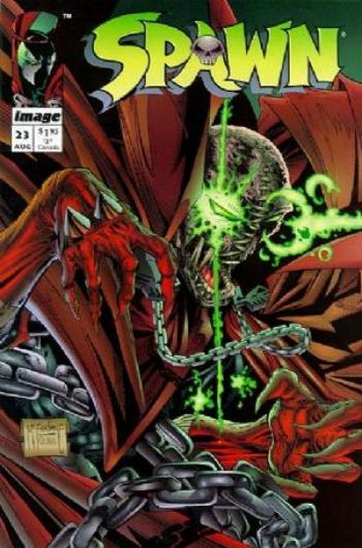 Cover of Spawn #23. One of 250,000 Vintage American Comics on sale from Krypton!