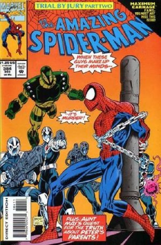 Cover of Amazing Spider-Man (Vol 1) #384. One of 250,000 Vintage American Comics on sale from Krypton!