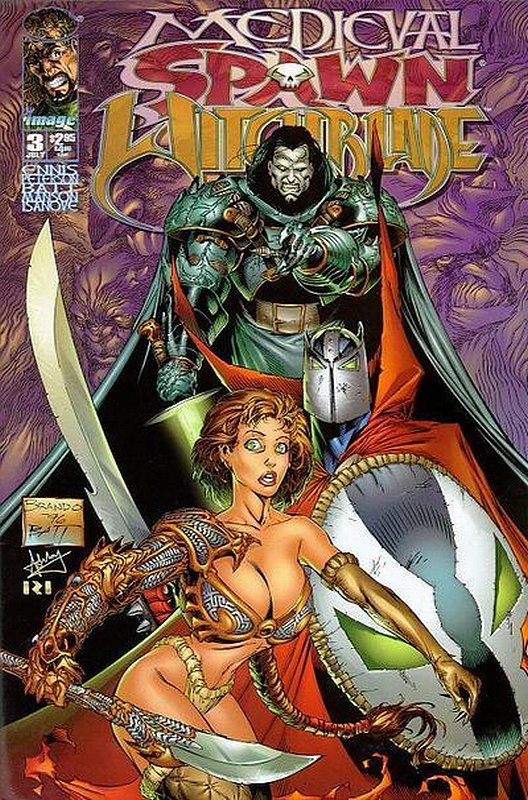 Cover of Medieval Spawn Witchblade (1996 Ltd) #3. One of 250,000 Vintage American Comics on sale from Krypton!
