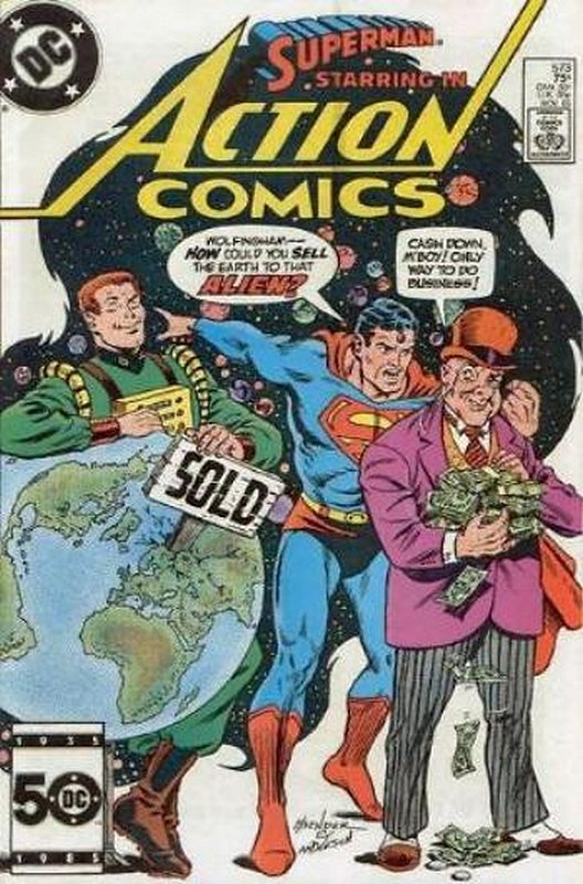 Cover of Action Comics (Vol 1) #573. One of 250,000 Vintage American Comics on sale from Krypton!
