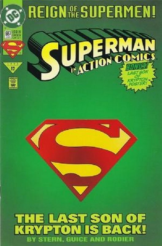 Cover of Action Comics (Vol 1) #687. One of 250,000 Vintage American Comics on sale from Krypton!