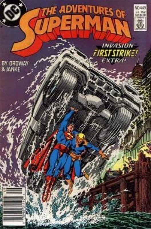 Cover of Adventures of Superman (Vol 1) #449. One of 250,000 Vintage American Comics on sale from Krypton!