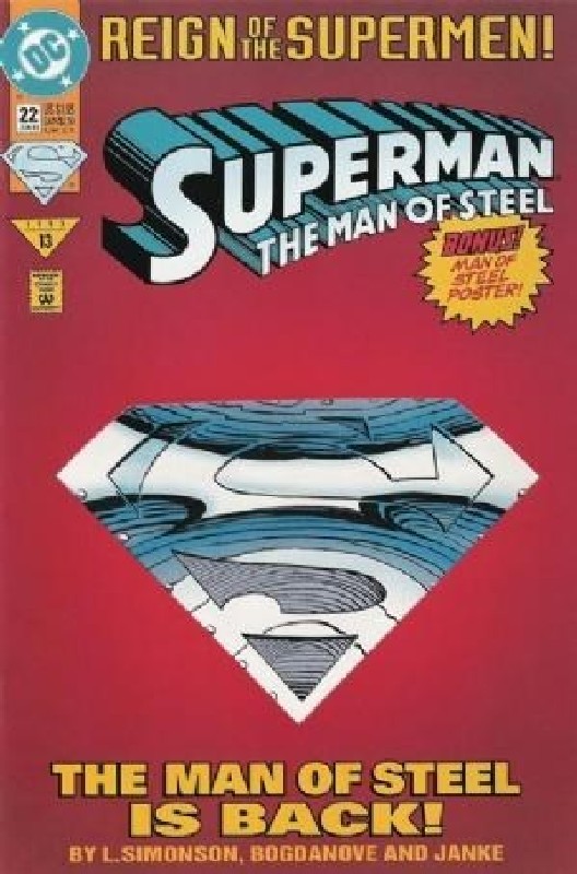 Cover of Superman: Man of Steel (Vol 1) #22. One of 250,000 Vintage American Comics on sale from Krypton!