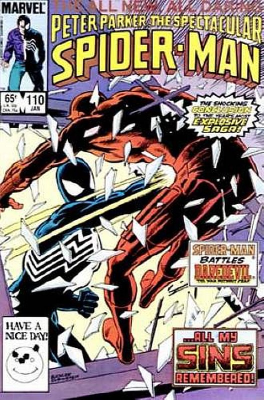 Cover of Spectacular Spider-Man (Vol 1) #110. One of 250,000 Vintage American Comics on sale from Krypton!