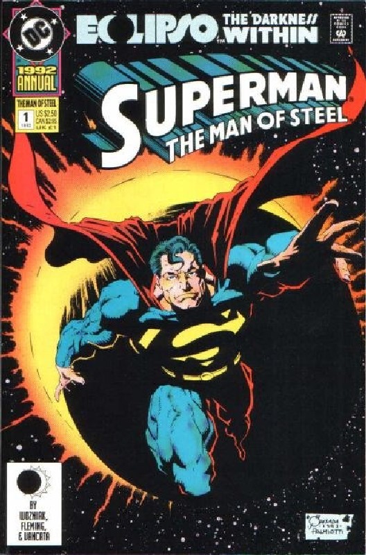 Cover of Superman: Man of Steel Annual #1. One of 250,000 Vintage American Comics on sale from Krypton!