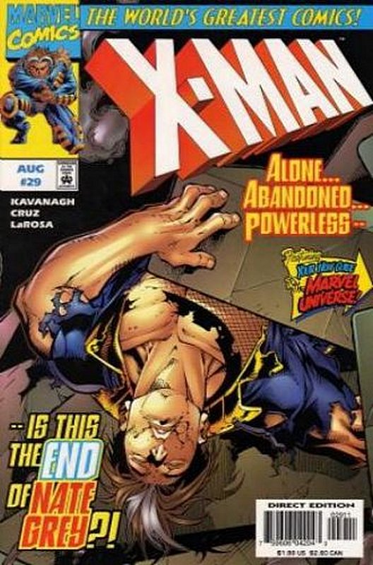 Cover of X-Man #29. One of 250,000 Vintage American Comics on sale from Krypton!