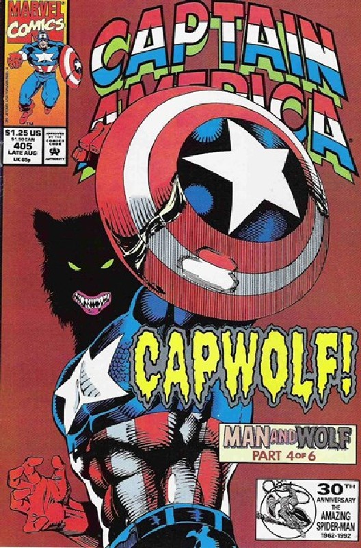 Cover of Captain America (Vol 1) #405. One of 250,000 Vintage American Comics on sale from Krypton!