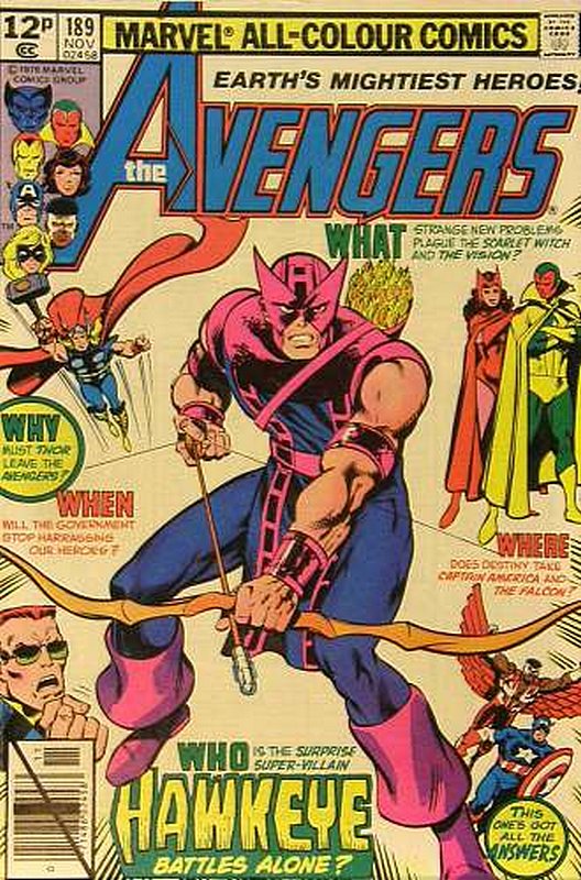 Cover of Avengers (Vol 1) #189. One of 250,000 Vintage American Comics on sale from Krypton!