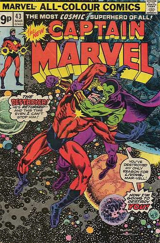 Cover of Captain Marvel (Vol 1) #43. One of 250,000 Vintage American Comics on sale from Krypton!