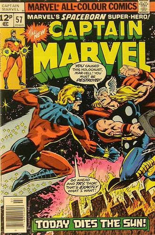 Cover of Captain Marvel (Vol 1) #57. One of 250,000 Vintage American Comics on sale from Krypton!