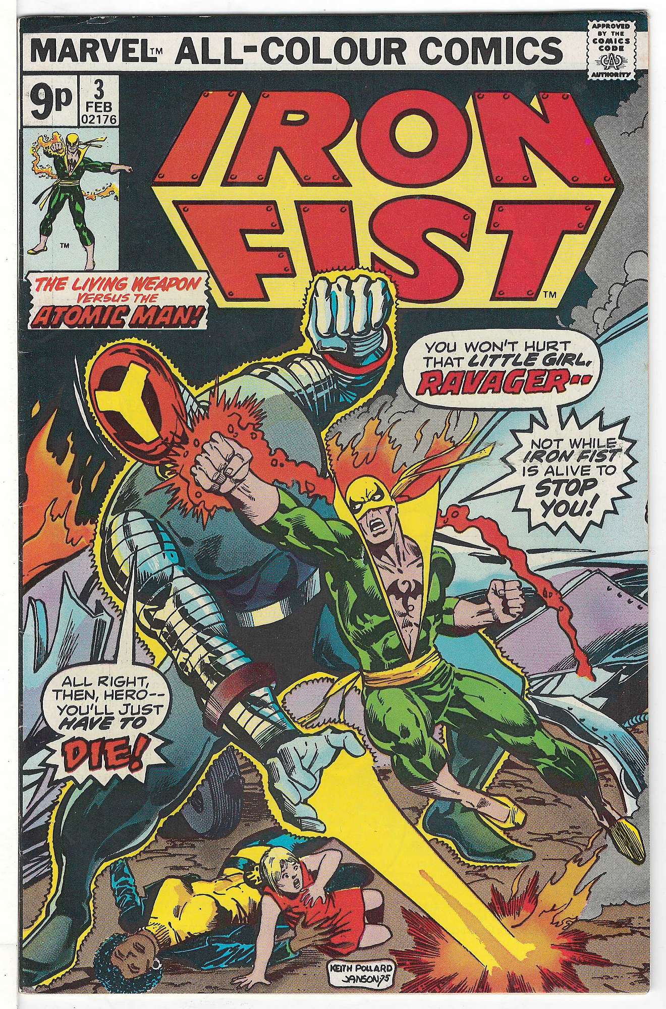 Cover of Iron Fist (Vol 1) #3. One of 250,000 Vintage American Comics on sale from Krypton!