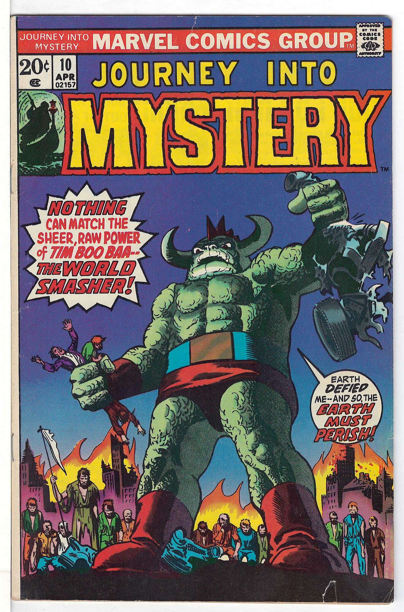 ACTUAL SCAN OF COMIC!<br>Small Tear to top of Cover - See Scan Cover of Journey Into Mystery (Vol 2) #10. One of 250,000 Vintage American Comics on sale from Krypton!