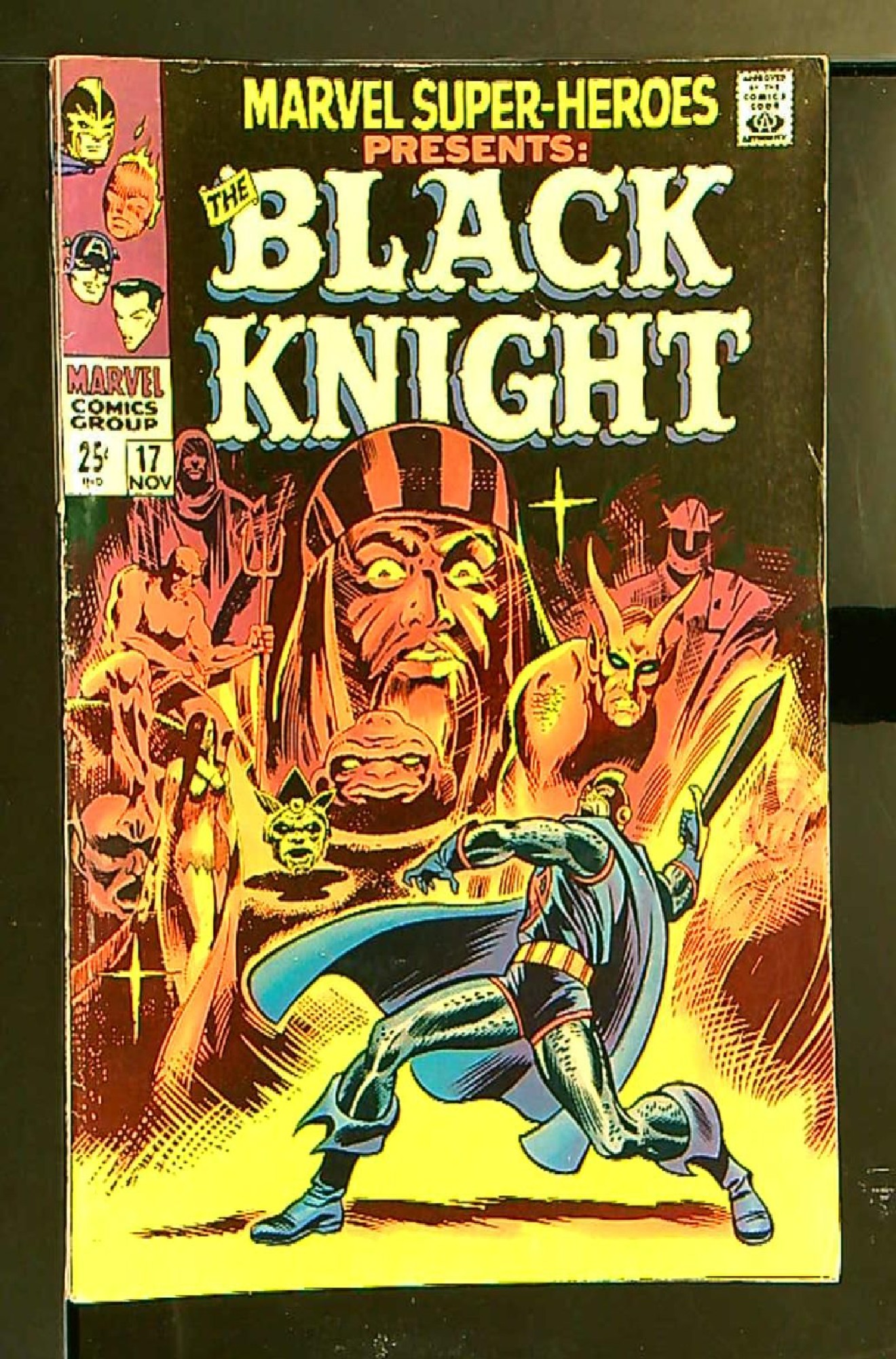 Origin of the Black Knight<br>ACTUAL SCAN OF COMIC!<br>Distribution Stamp on Cover - See Scan Cover of Marvel Super-Heroes (Vol 1) #17. One of 250,000 Vintage American Comics on sale from Krypton!