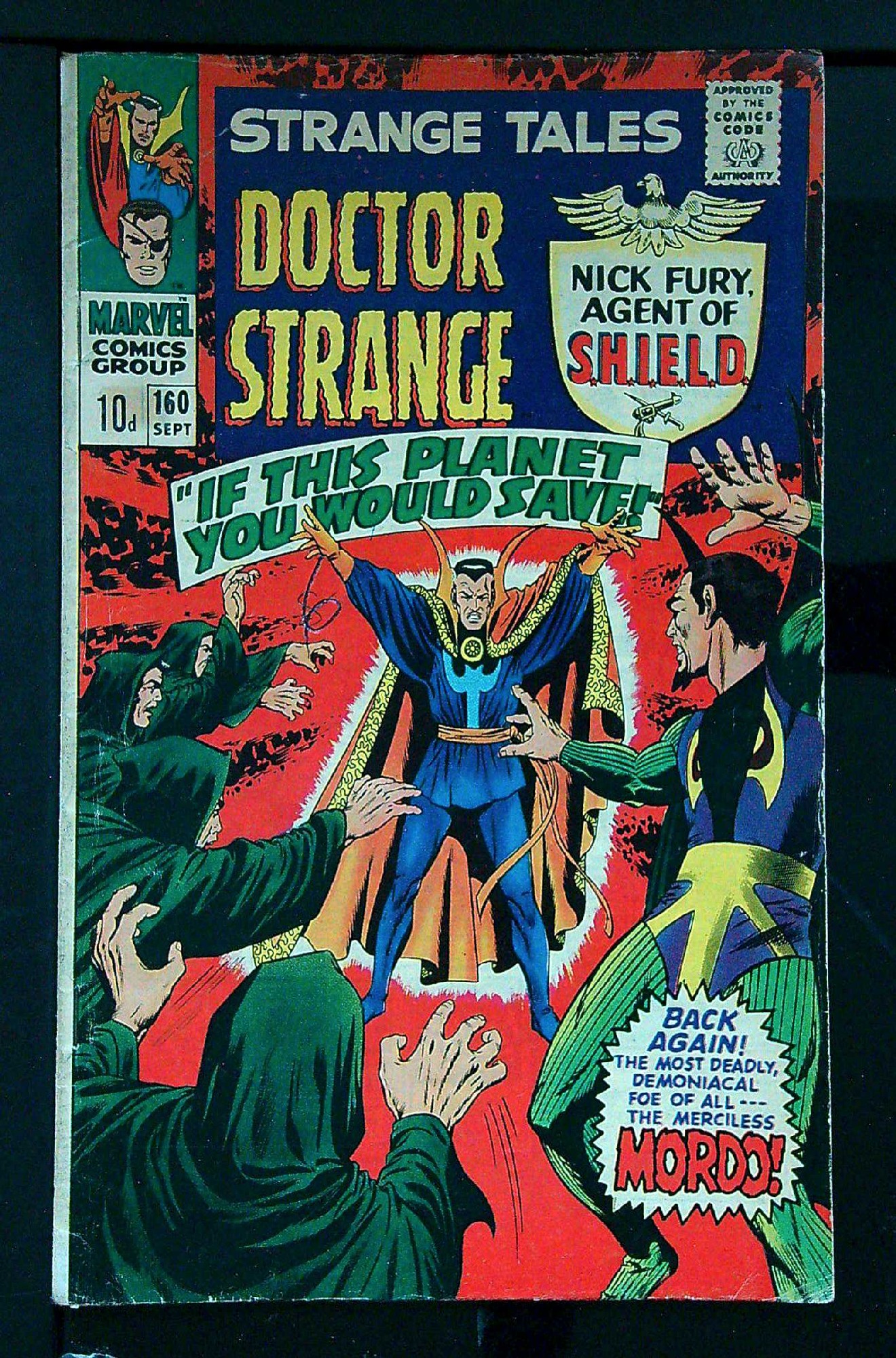 ACTUAL SCAN OF COMIC!<br>Pen on Cover - See Scan Cover of Strange Tales (Vol 1) #160. One of 250,000 Vintage American Comics on sale from Krypton!