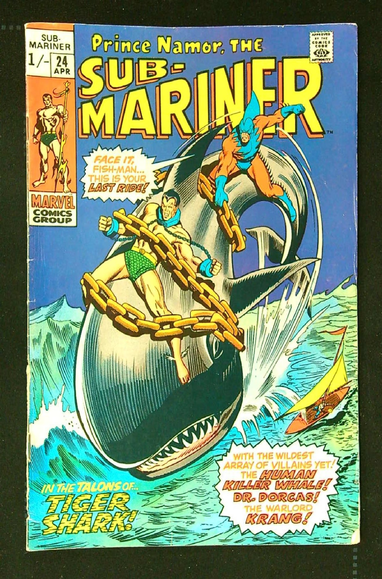 Cover of Sub-Mariner (Vol 1) #24. One of 250,000 Vintage American Comics on sale from Krypton!