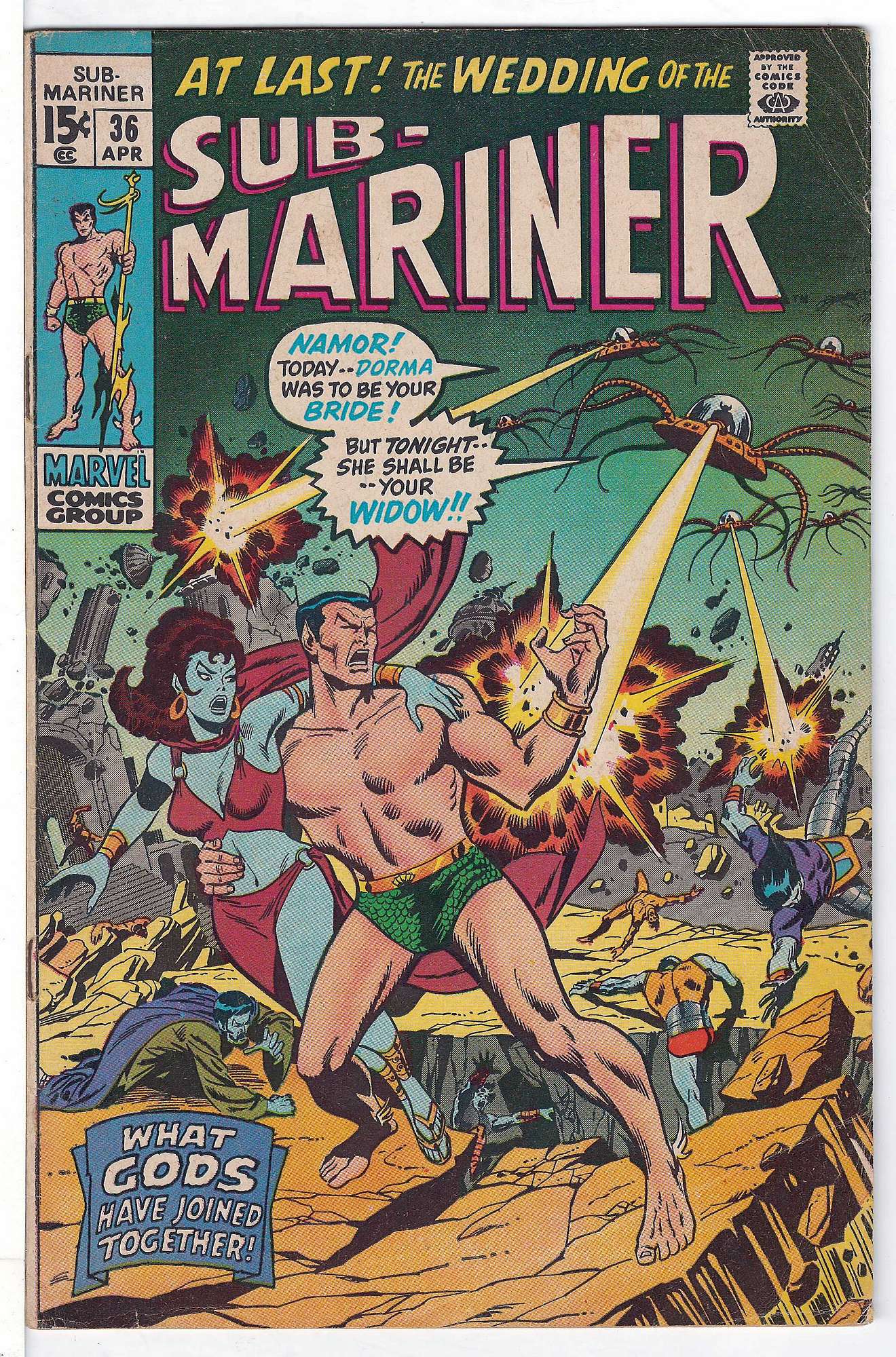 ACTUAL SCAN OF COMIC!<br> Cover of Sub-Mariner (Vol 1) #36. One of 250,000 Vintage American Comics on sale from Krypton!