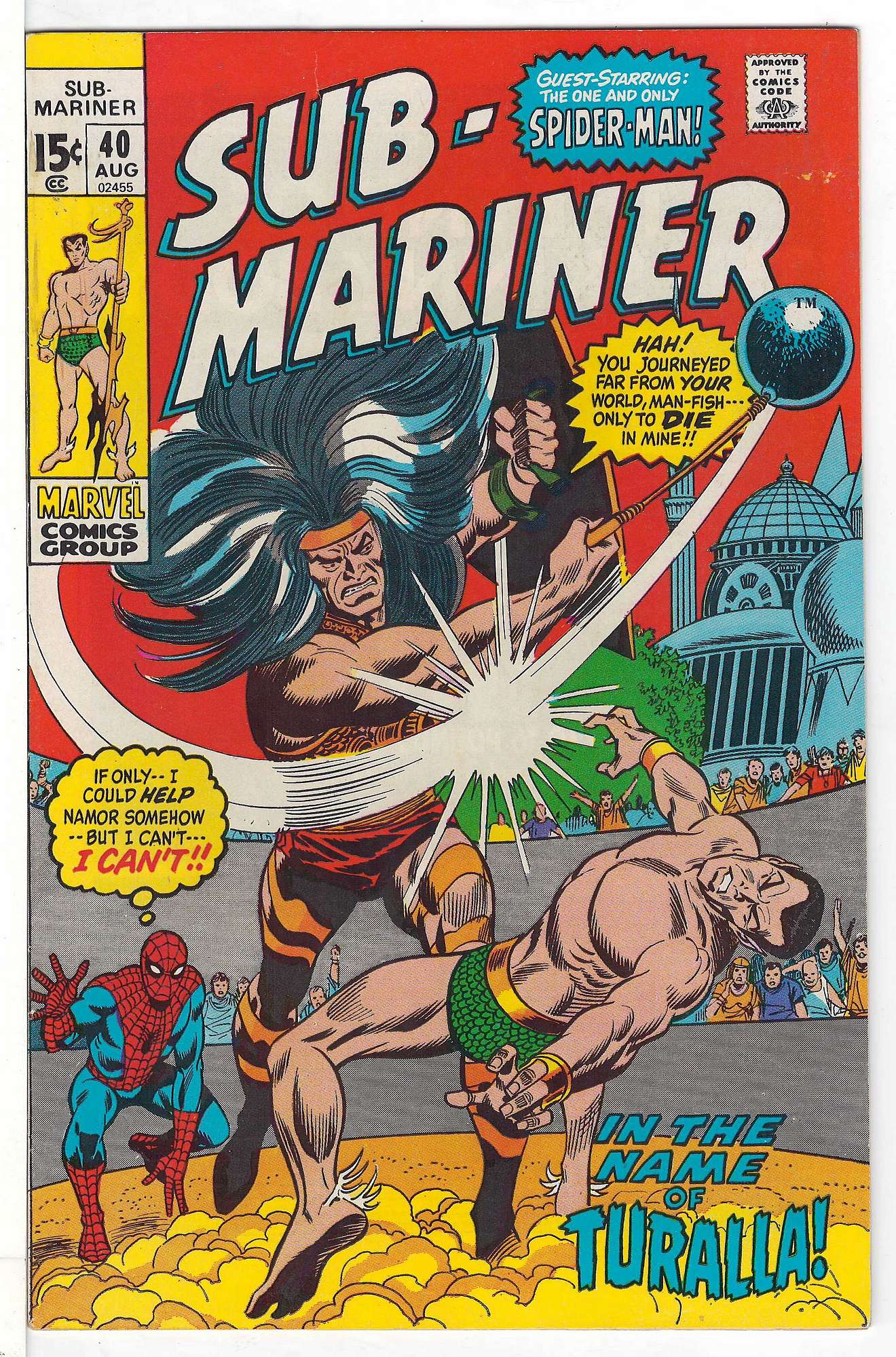 ACTUAL SCAN OF COMIC!<br> Cover of Sub-Mariner (Vol 1) #40. One of 250,000 Vintage American Comics on sale from Krypton!