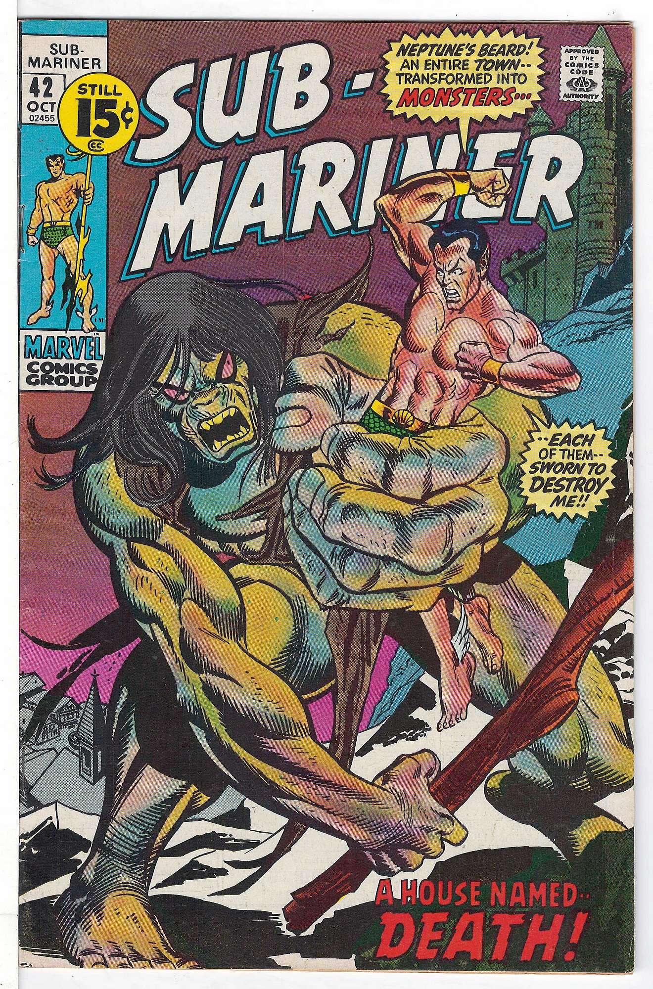 ACTUAL SCAN OF COMIC!<br> Cover of Sub-Mariner (Vol 1) #42. One of 250,000 Vintage American Comics on sale from Krypton!