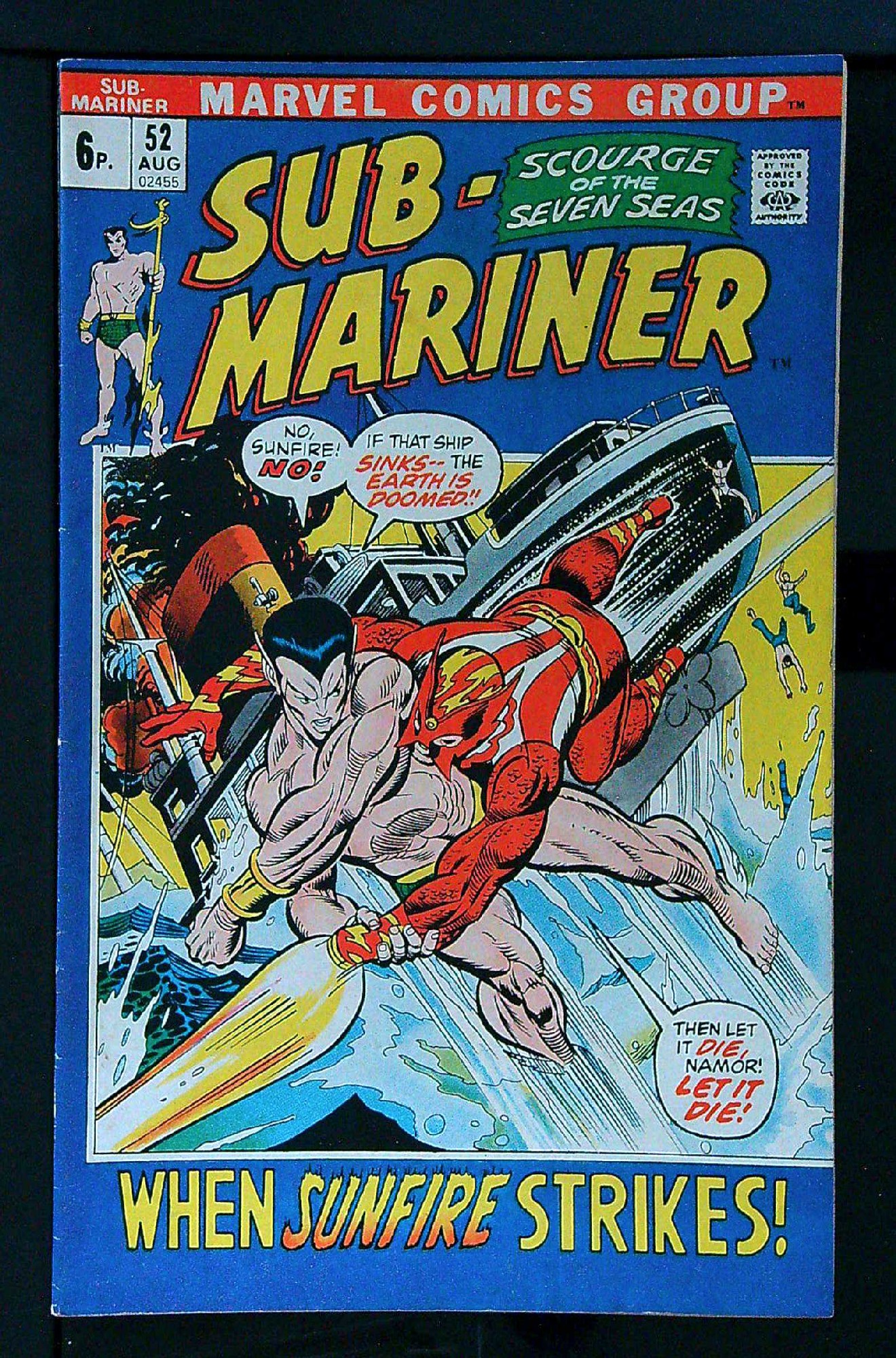 Cover of Sub-Mariner (Vol 1) #52. One of 250,000 Vintage American Comics on sale from Krypton!