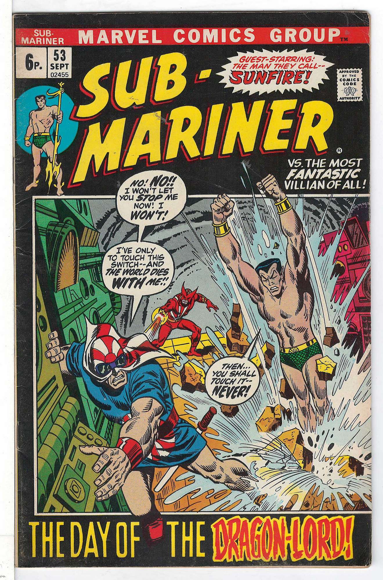 Cover of Sub-Mariner (Vol 1) #53. One of 250,000 Vintage American Comics on sale from Krypton!