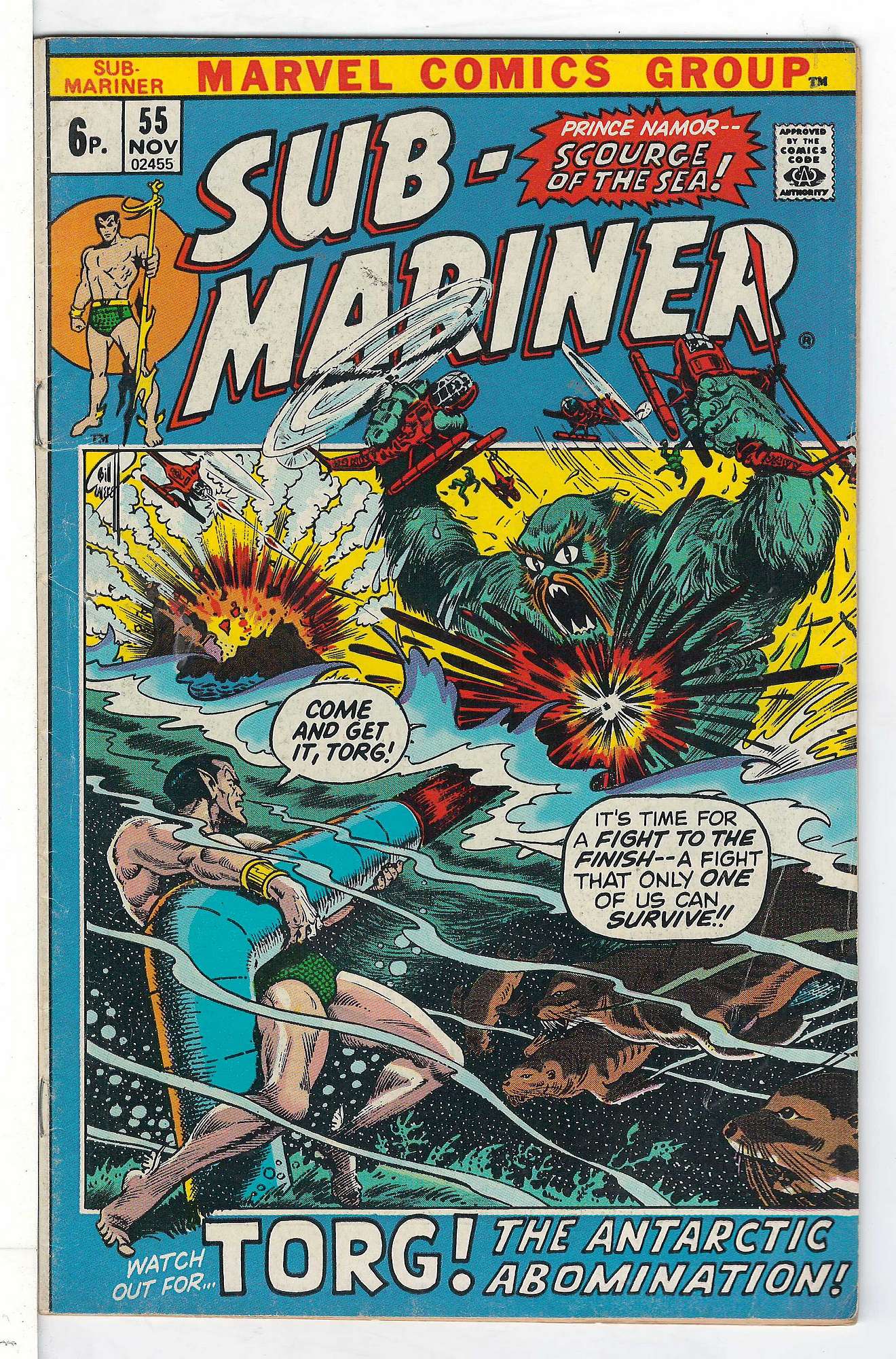 Cover of Sub-Mariner (Vol 1) #55. One of 250,000 Vintage American Comics on sale from Krypton!