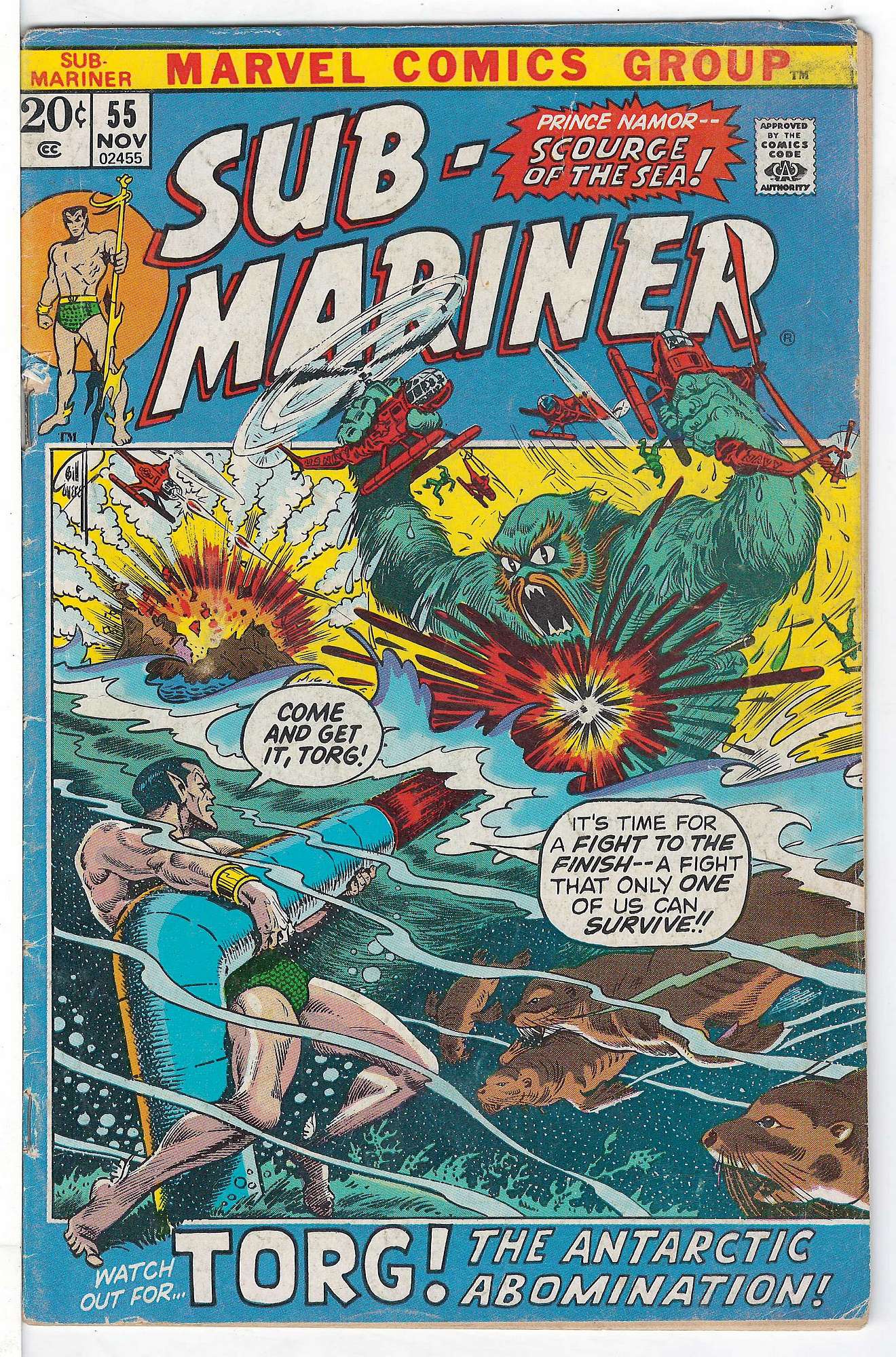 Cover of Sub-Mariner (Vol 1) #55. One of 250,000 Vintage American Comics on sale from Krypton!