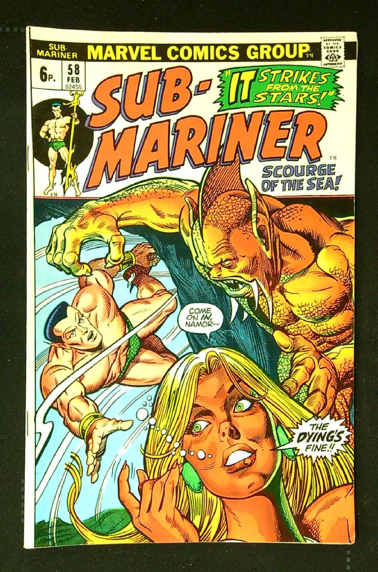 Cover of Sub-Mariner (Vol 1) #58. One of 250,000 Vintage American Comics on sale from Krypton!