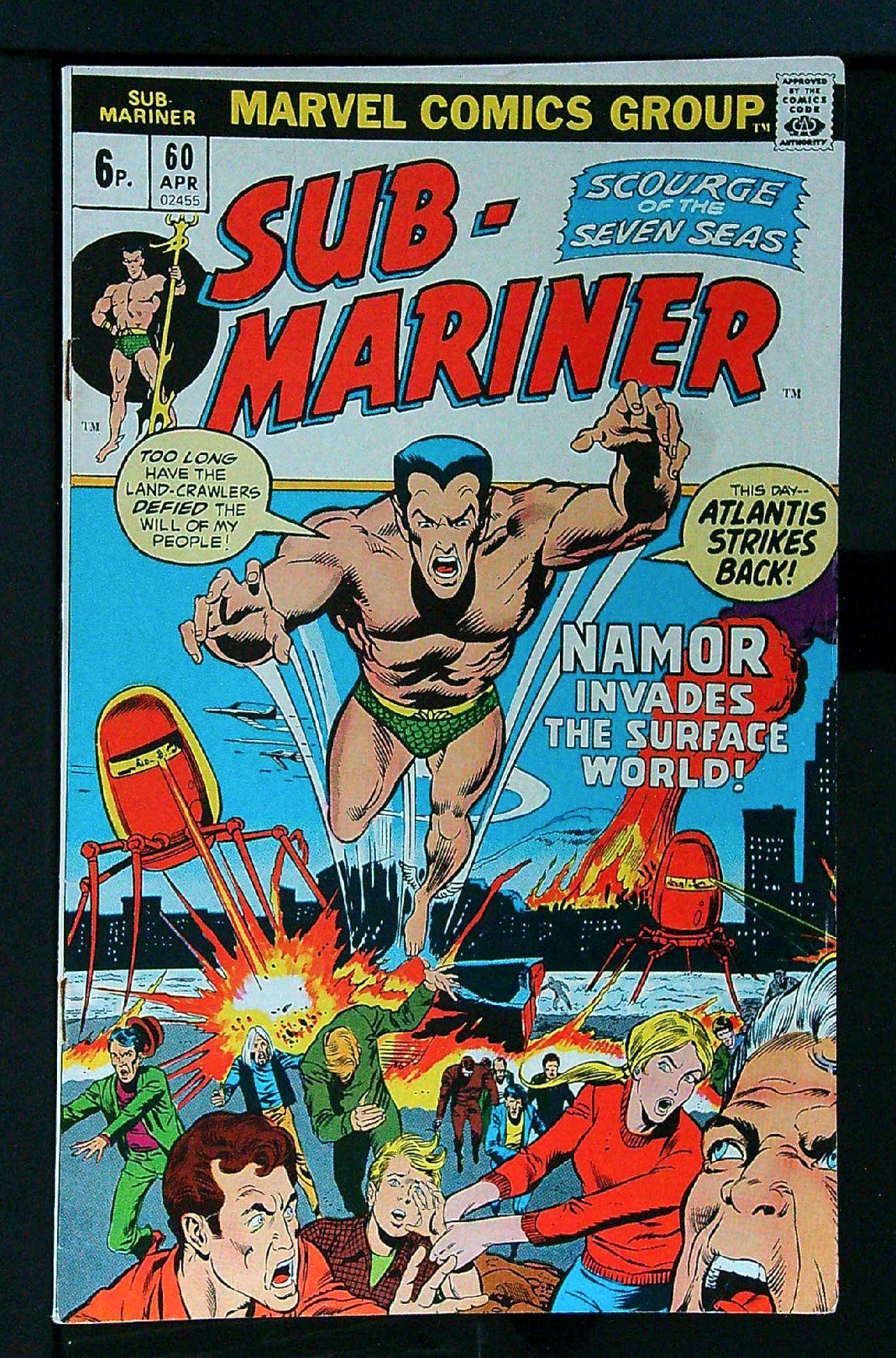 Cover of Sub-Mariner (Vol 1) #60. One of 250,000 Vintage American Comics on sale from Krypton!