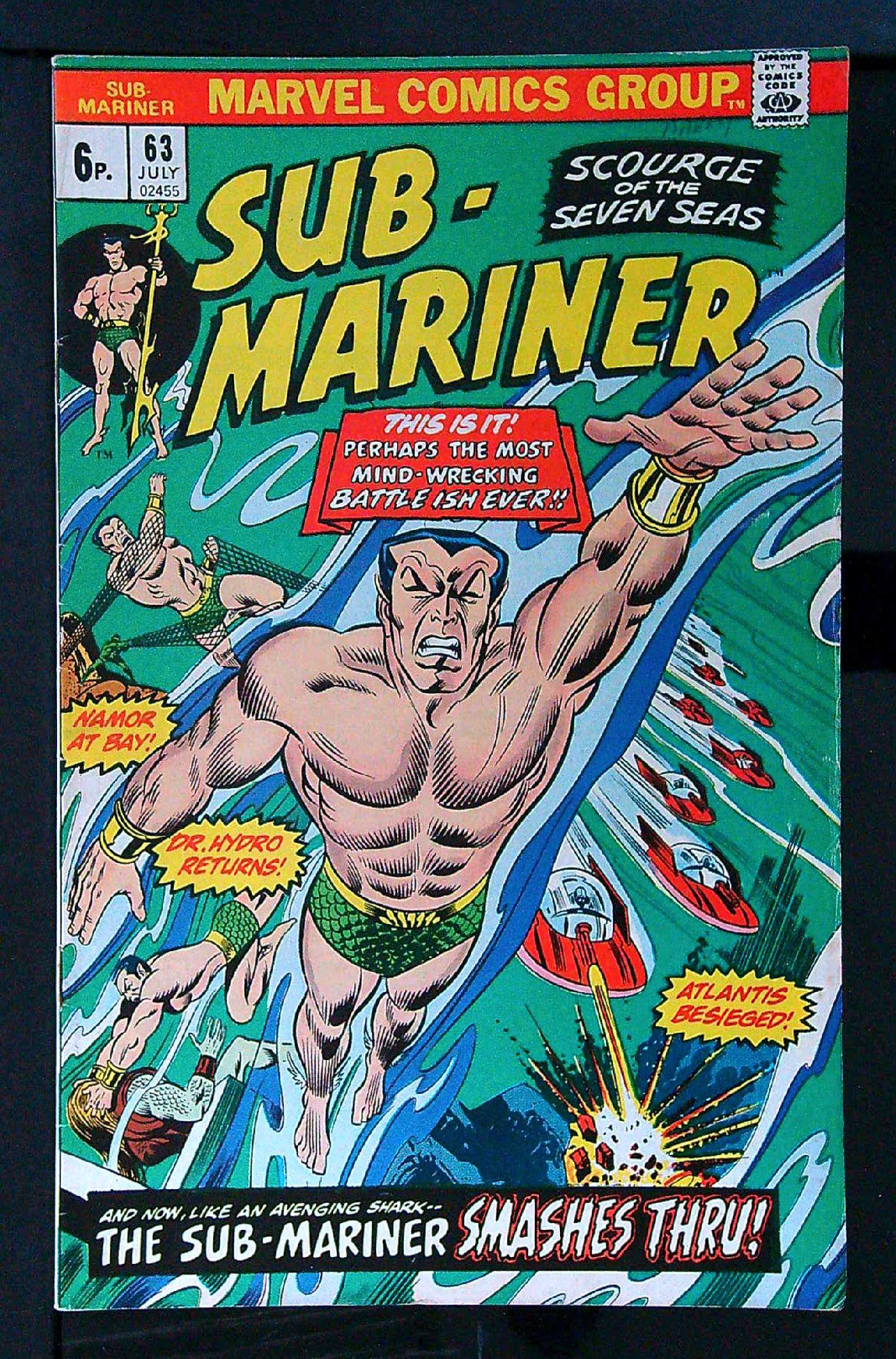 Cover of Sub-Mariner (Vol 1) #63. One of 250,000 Vintage American Comics on sale from Krypton!