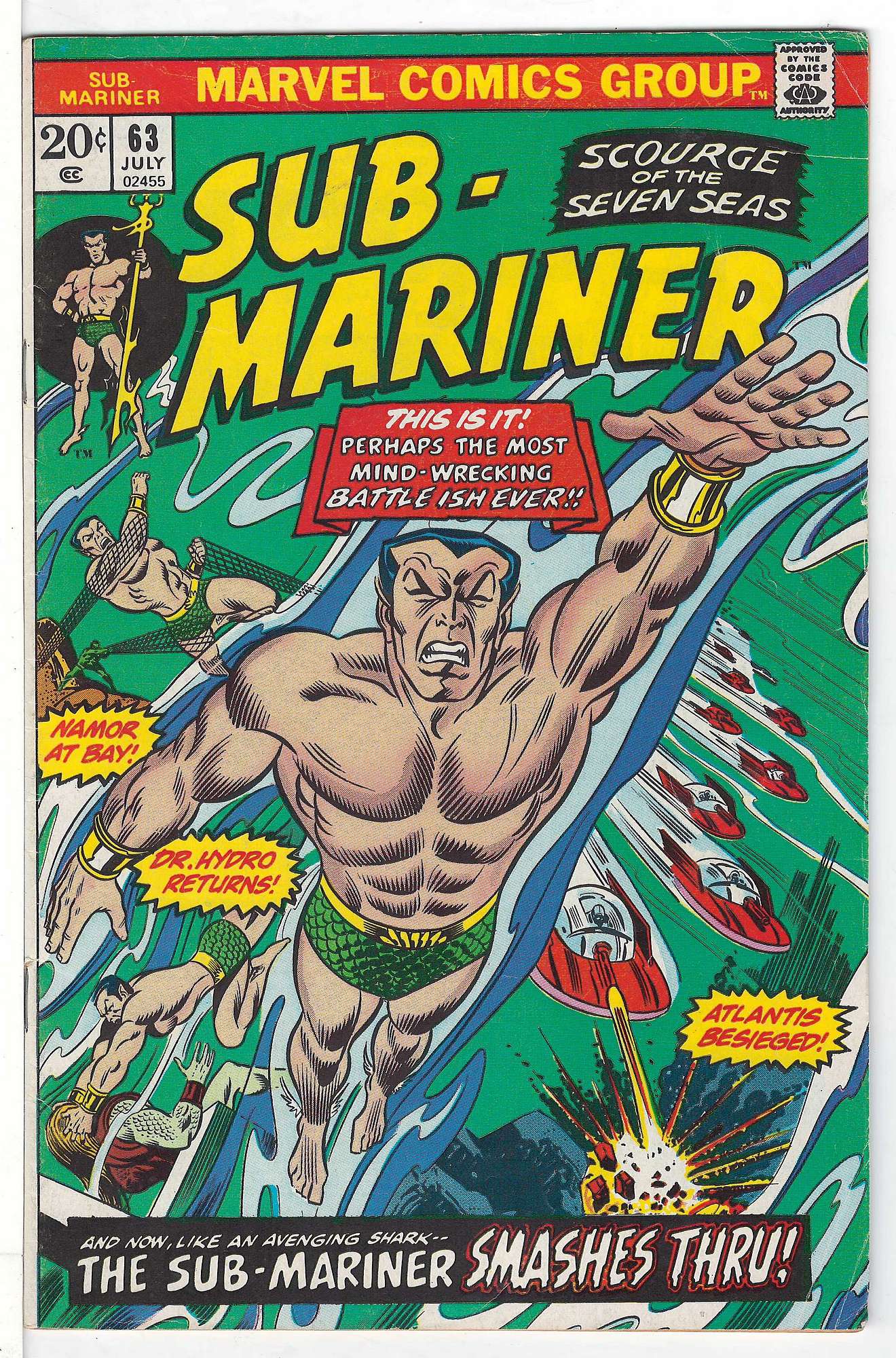 Cover of Sub-Mariner (Vol 1) #63. One of 250,000 Vintage American Comics on sale from Krypton!
