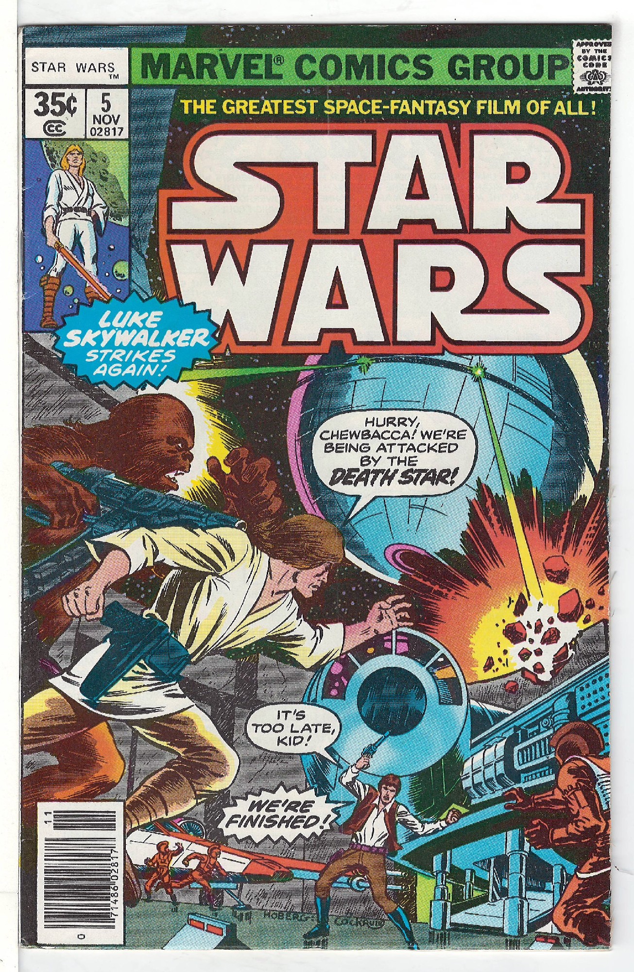 ACTUAL SCAN OF COMIC!<br> Cover of Star Wars (Vol 1) (Marvel) #5. One of 250,000 Vintage American Comics on sale from Krypton!