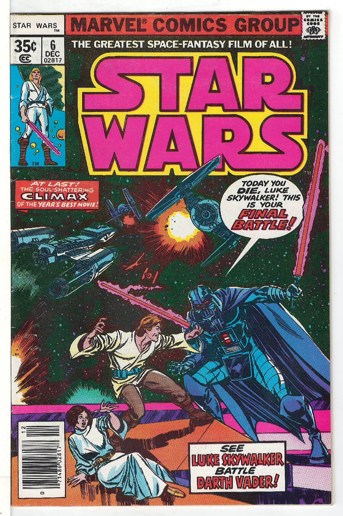 ACTUAL SCAN OF COMIC!<br> Cover of Star Wars (Vol 1) (Marvel) #6. One of 250,000 Vintage American Comics on sale from Krypton!